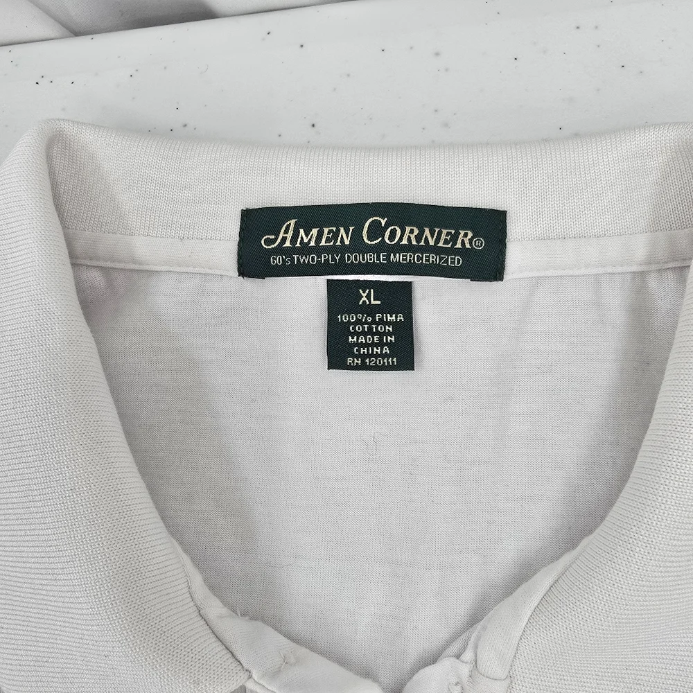 Amen Corner US PGA Masters Augusta National Mens Polo Large Pima Cotton White XL - Picture 4 of 9